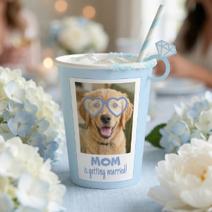 Honden Gezicht Vrijgezellen Bekers Leuke Stof Blau