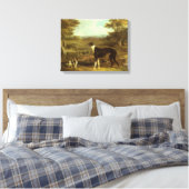 Honden, Greyhound en Spaniel, Doctor Fop by Herrin Canvas Afdruk (Insitu (Slaapkamer))