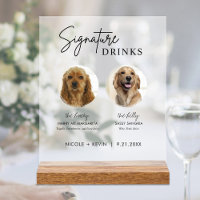 Honden handtekening drankjes teken huwelijksbar Ac