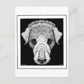 Honden Hoofd van Julie de Graag houtsnipkunst Briefkaart (Voorkant)