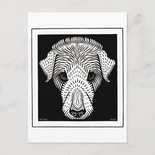 Honden Hoofd van Julie de Graag houtsnipkunst Briefkaart (Voorkant)