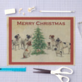  honden houden van de kerstboom tissuepapier (Craft)