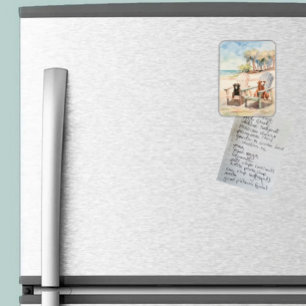 Honden in Adirondack Stoelen Pastel Beach Scene Magneet
