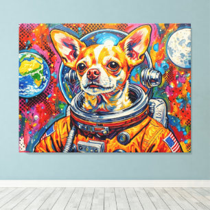 HONDEN IN DE RUIMTE-CHIHUAHUA 10 CANVAS AFDRUK