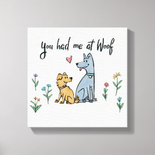 Honden in de tuin III   U had me bij mij thuis Canvas Afdruk