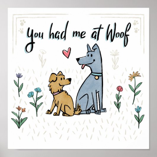 Honden in de tuin III | U had me bij mij thuis Poster (Voorkant)