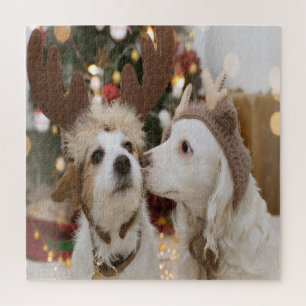 Honden in de vakantieliefde legpuzzel