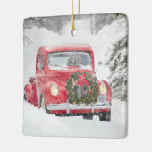 Honden in een vrachtwagen keramisch ornament (Links)