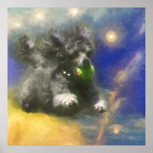 HONDEN IN HEAVEN BALL PATROL POODLE POSTER