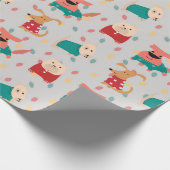 Honden in kerstkeuken cadeaupapier (Hoek)