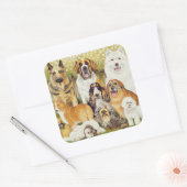 Honden in mei vierkante sticker (Envelop)