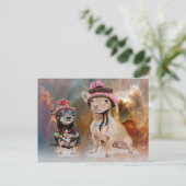 Honden in Petten Briefkaart (Staand voorkant)