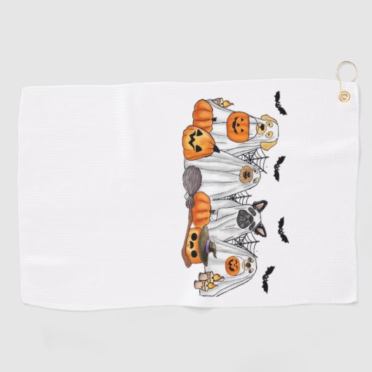 Honden in spookkostuums Halloween Classic T-Shirt Golfhanddoek (Horizontaal)