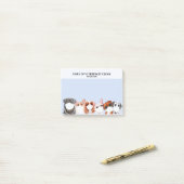 Honden in veiligheidsmaskers illustratie vet blauw post-it® notes (Op bureau)