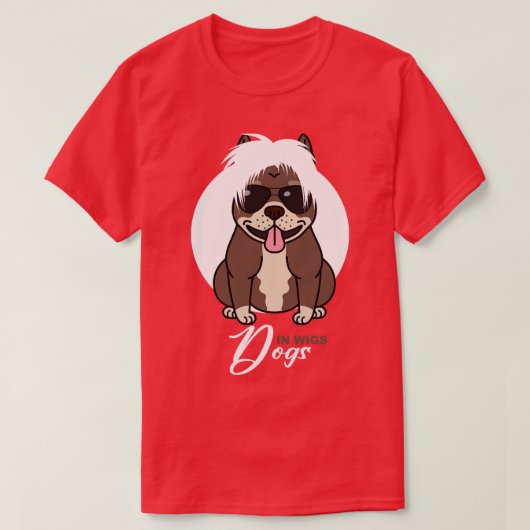 Honden in wijgen t-shirt (Design voorkant)