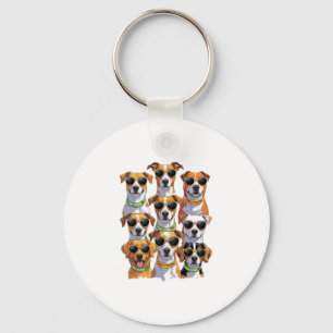 Honden in zonnebril Pootjes Gehydrateerd Sleutelhanger