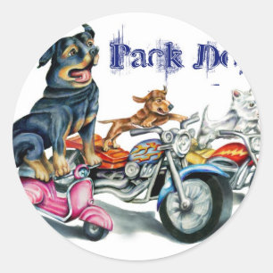 Honden inpakken ronde sticker