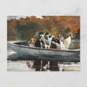 Honden jagen in Boat Winslow Homer Briefkaart (Voorkant)