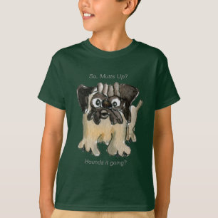 Honden je het? Cartoon Pug Dog Dark Kinder T shirt