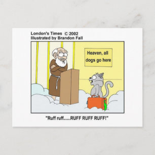 Honden Katten & Hemel Grappige Cartoon Cadeaus & T Briefkaart