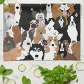 Honden, katten, kip, keukenhanddoek (Gevouwen)