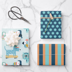 Honden Katten Vogels Inpakpapier Set Vel
