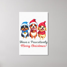 Honden Kerstmis Canvas Afdruk