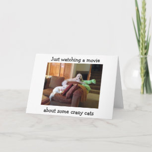 HONDEN KIJKEN FILM OVER GEKKE KATTEN-VERJAARDAG KA KAART