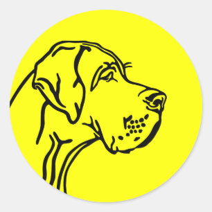 Honden kop Logosticker Ronde Sticker