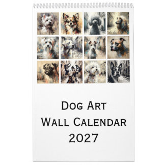 Honden Kunst Wandkalender 2027, Artistieke Hondenp Kalender
