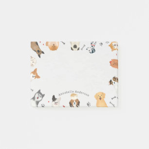 Honden langs de grenzen na de introductie post-it® notes