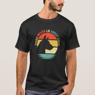 Honden liegen nooit over liefde Doberman hond Retr T-shirt