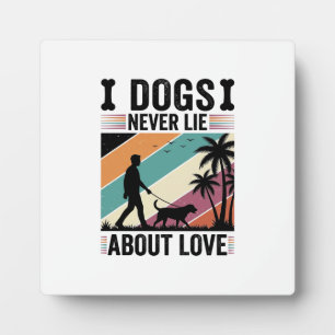 Honden liegen nooit over liefde vintage wandelende fotoplaat