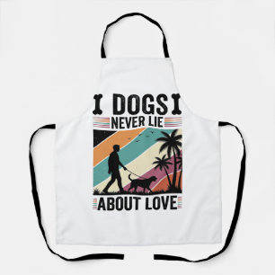 Honden liegen nooit over liefde vintage wandelende schort