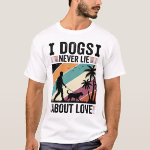 Honden liegen nooit over liefde vintage wandelende t-shirt