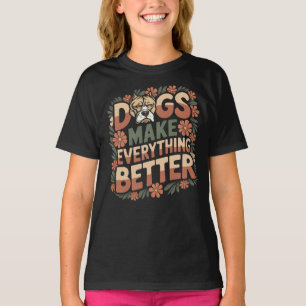 Honden maken alles beter, grappige Pitbull hond T-shirt