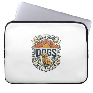 Honden maken het leven beter Gouden Retriever Zon Laptop Sleeve