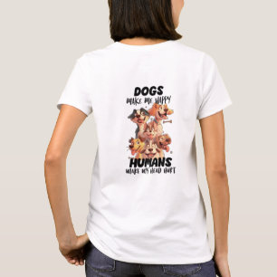 Honden maken me blij schattige honden t-shirt