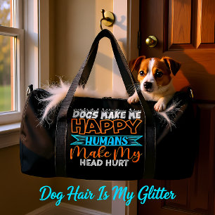Honden maken me gelukkig Mensen maken mijn hoofd p Plunjezak