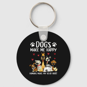 Honden maken me gelukkig Mensen maken mijn hoofd p Sleutelhanger