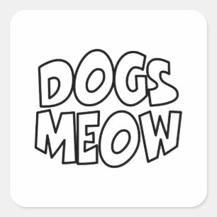 Honden Meauw Vierkante Sticker