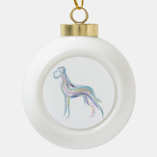 Honden met Kerstmis Keramische Bal Ornament