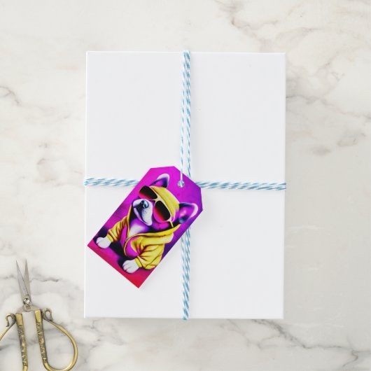 honden met zonnebrillen cadeaulabel (Met Touw)