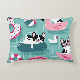 Honden met zwembaddrijvers,  dessin. accent kussen