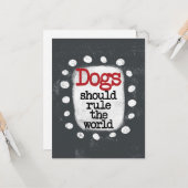Honden moeten het Wenskaart regeren Kaart (Voorkant / Achterkant in situ)