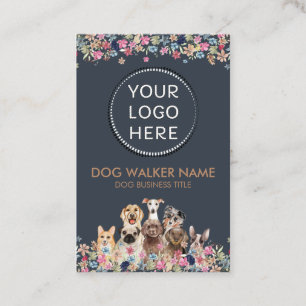 Honden Mooie Bloem Foto Logo cirkel Visitekaartje