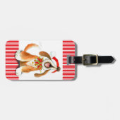 Honden naam adres kerst bagagelabel (Voorkant horizontaal)