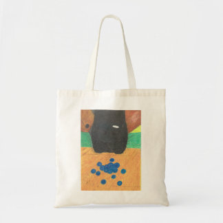 Honden neus en bosbessen tas