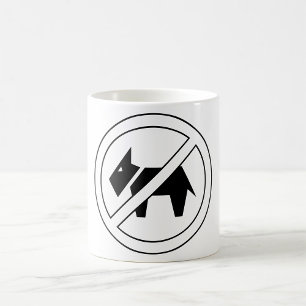 Honden Niet Toegestaan Zwart-Wit Symbool Koffiemok