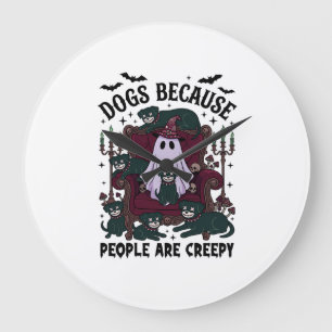 Honden Omdat Mensen Eng Halloween Geest Goth Grote Klok
